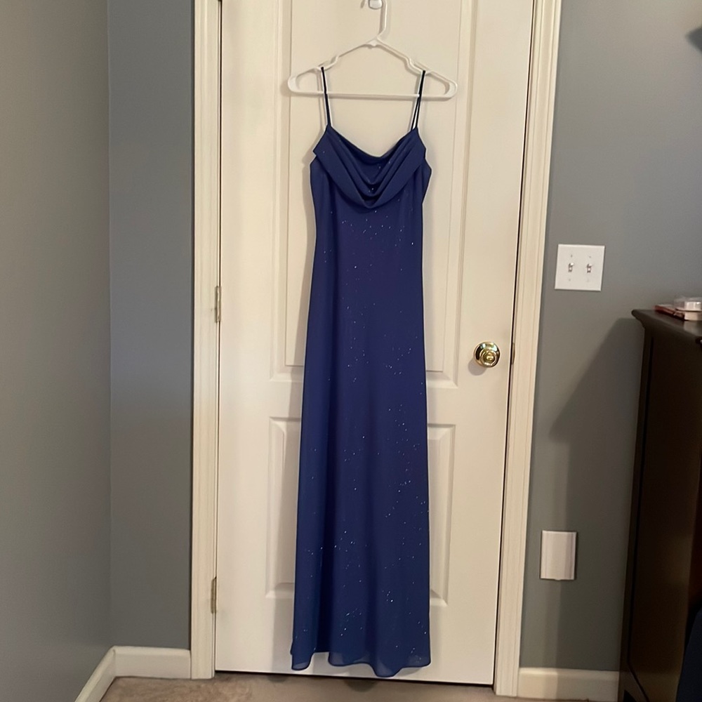 Sparkly Blue Floor Length Gown